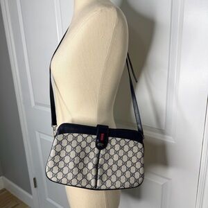 Gucci Vintage Gucci GG Monogram Supreme Sherry Web Accordion Ophidia Purse Bag